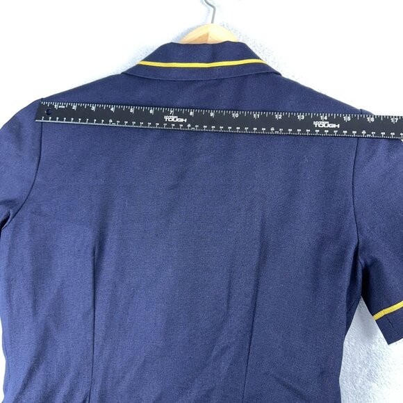 Talbots Vintage Tailored Dress Front Button Cap Sleeves Womens Navy Size 8P - Picture 7 of 10